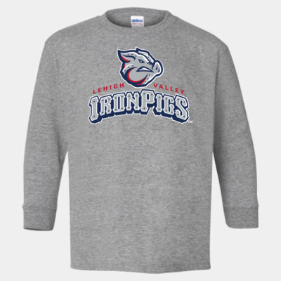 Iron Pigs w/ Name & # - Heavy Cotton™ Youth Long Sleeve T-Shirt Thumbnail