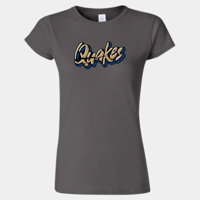 Quakes w/ Name & # - Softstyle® Women’s T-Shirt Thumbnail